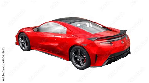 San Diego, USA. March 26, 2023. Red Acura NSX Type-S 2022 on a white ...