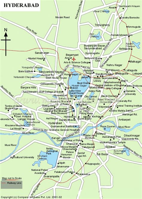 Hyderabad Map Tourist Attractions - ToursMaps.com