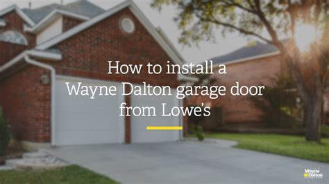 How to install a Wayne Dalton garage door from Lowe’s - YouTube