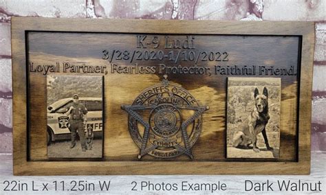 Customizable K9 and Handler Police Officer Law Enforcement Memorial Plaque With Photos - Etsy