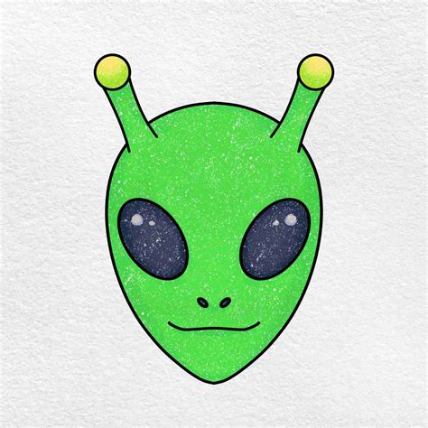 Alien Face Drawing - HelloArtsy