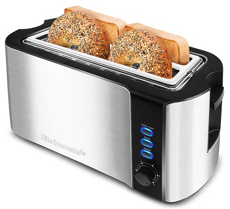 Elite Gourmet 4 Slice Stainless Steel Long Slot Toaster Stainless Steel ECT-3100 - Best Buy