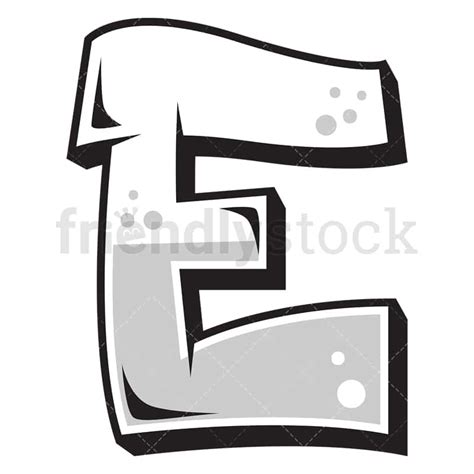 Graffiti Letter E Cartoon Vector Clipart - FriendlyStock