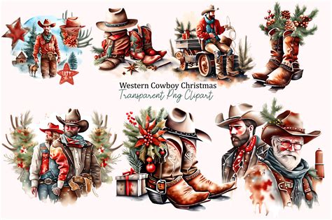 Western Christmas Clipart Graphic by Colourful · Creative Fabrica