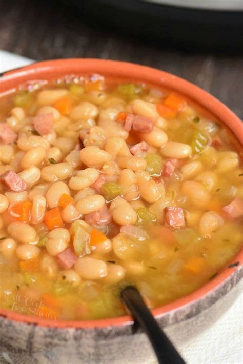 Easy Ham and Bean Soup made in an Instant Pot. This soup is made with ...