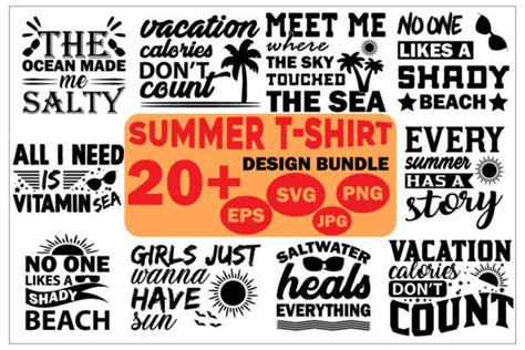 Summer T-shirt Design SVG Bundle Graphic by Sohag 881 · Creative Fabrica