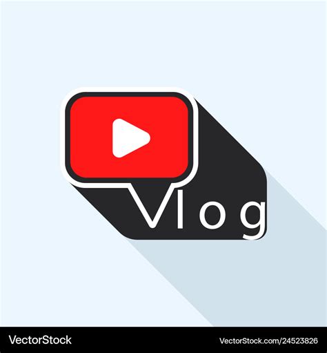 Modern vlog logo flat style Royalty Free Vector Image