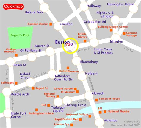 buses from London Euston Station by Quickmap | Euston station, Cross ...