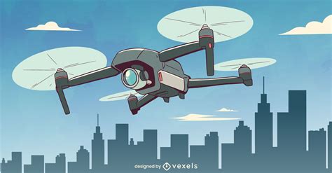 Surveillance Drone Illustration Design Vector Download