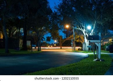 Neighborhood Street Night Fort Lauderdale Stock Photo 1202110555 ...