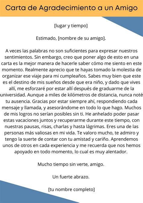 Carta de Agradecimiento a un Amigo - Modelos de Carta