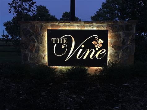 Pin by The Vine on The Vine | Business signs outdoor, Backlit signs, Name plate design