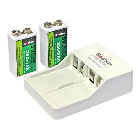 Soshine 9V Li ion Ni MH Rechargeable battery charger 9v universal ...