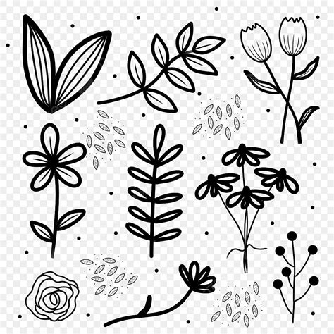 Flower And Leaves Doodle Art, Flower Drawing, Leaves Drawing, Doodle ...