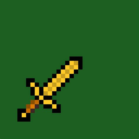 Gold Sword Minecraft Pixel Art