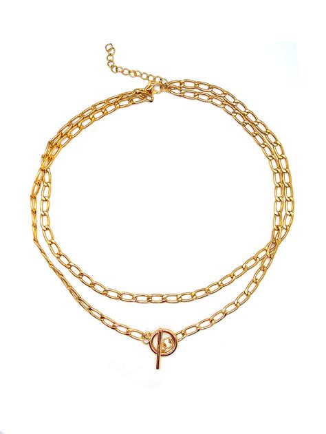 (Back in Stock) Fiat Layered Chain Choker in Gold | Arva.co