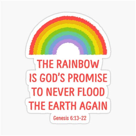 "Rainbow God's Promise Genesis 6:13-22 T Shirt" Sticker for Sale by ...