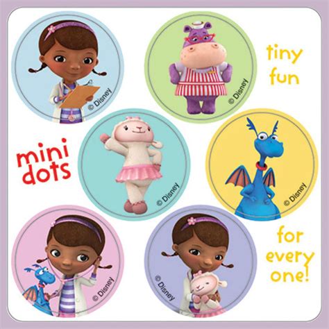 Doc McStuffins Stickers - 48 Dots Doc McStuffin Party Favour - Birthday Supplies | eBay | Doc ...