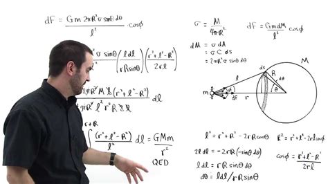 Newton's Shell Theorem Part 4 (derivation cont'd) - YouTube