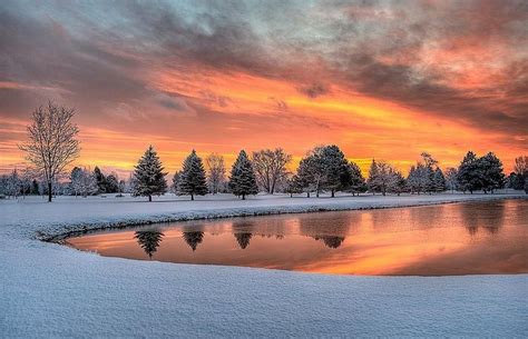 Snow Lake, Winter Lake, Winter Sunset, Sunrise Sunset, Winter Snow, Snow Scenes, Winter Scenes ...