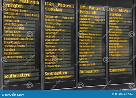 Timetable in Victoria Railway Station, London Editorial Stock Image ...