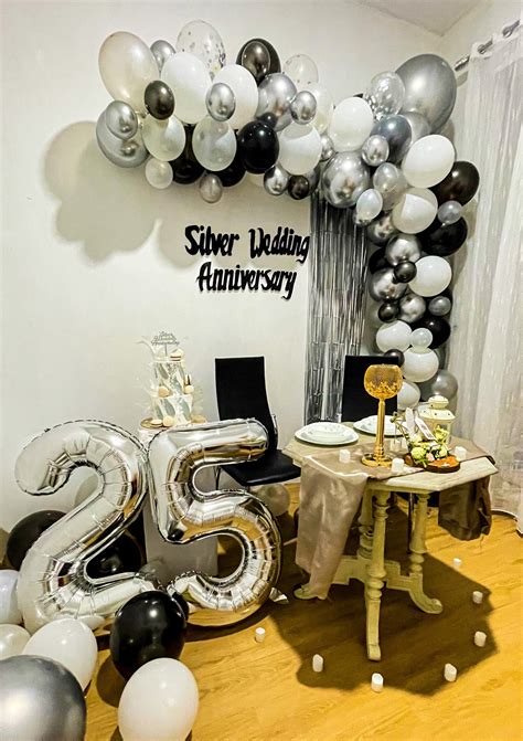 25th silver wedding anniversary decoration – Artofit