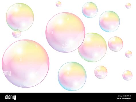 Soap bubbles on white background Stock Photo - Alamy