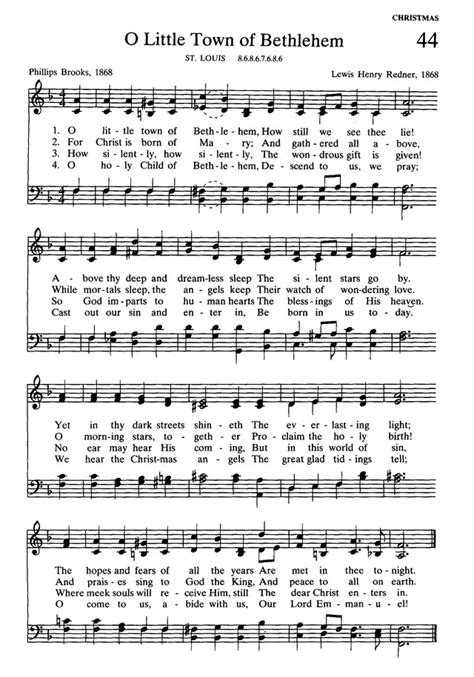 O Little Town Of Bethlehem Lyrics Printable