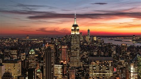 Cities, New York, Building, City, Skyscraper, Sunset, USA, HD wallpaper | Peakpx