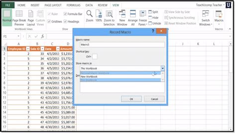 Recording Macros in Excel 2013- Microsoft Training - TeachUcomp, Inc