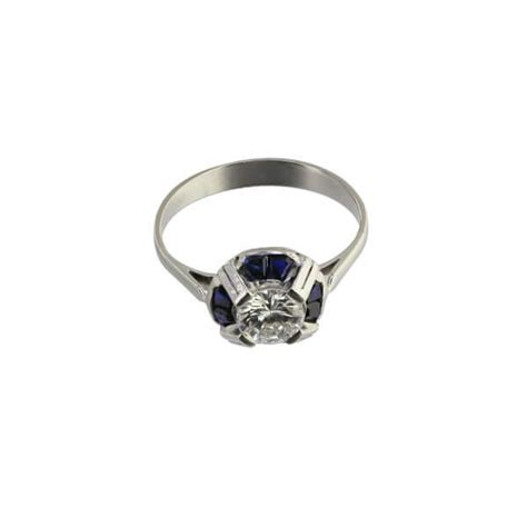 Diamond Synthetic-Sapphire Ring, - Vintage Jewellery