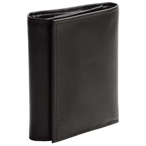 Black Leather Trifold Wallets For Men | semashow.com