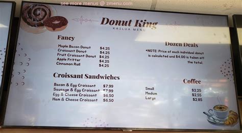 Online Menu of Donut king Restaurant, Kailua, Hawaii, 96734 - Zmenu