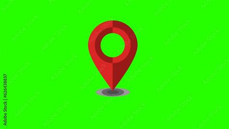 Location Pin pointer on Map animated cartoon on Green screen background. Stock Video | Adobe Stock