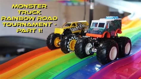 HOT WHEELS MONSTER TRUCKS RAINBOW ROAD TOURNAMENT - PART 1! MONSTER ...