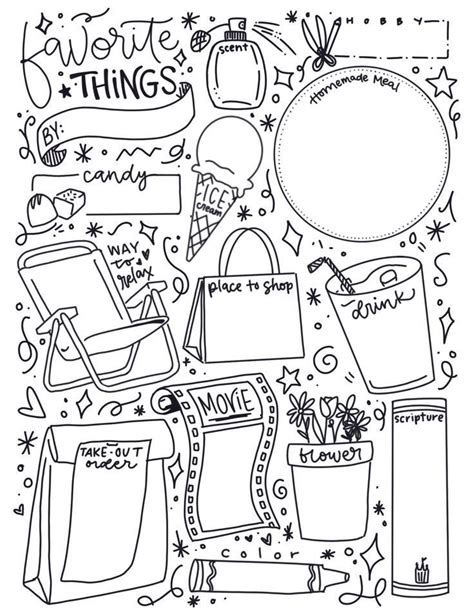 Favorite things worksheet – Artofit