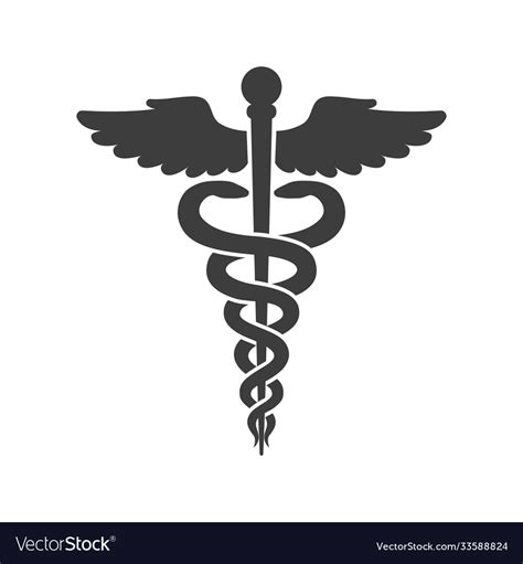 Medical caduceus symbol isolated on white Vector Image