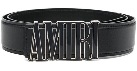 Amiri Logo-buckle Leather Belt in Black for Men | Lyst