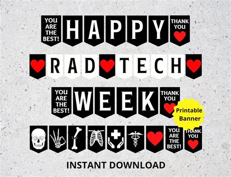 Rad Tech Week Printable Sign, Radiologic Tech Week Banner, Rad Tech Appreciation Week, Radiology ...