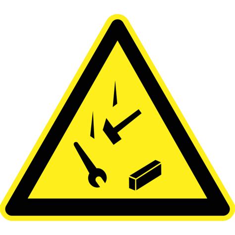 Falling tools hazard warning sign vector image | Free SVG