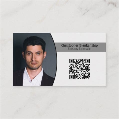 Personal Security Custom Oval Photo QR Code Business Card | Zazzle.com