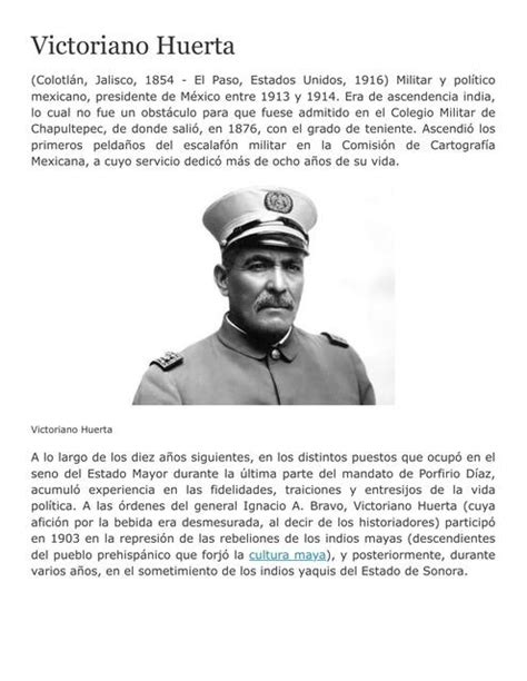 Biografía de Victoriano Huerta | Mundo histórico | uDocz