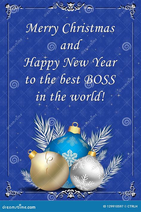 Christmas and New Year Greeting Card for the Boss Stock Illustration ...