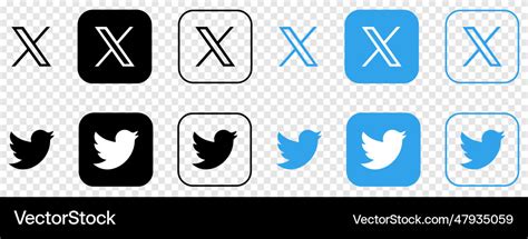 Twitter old and new logos editorial icons Vector Image