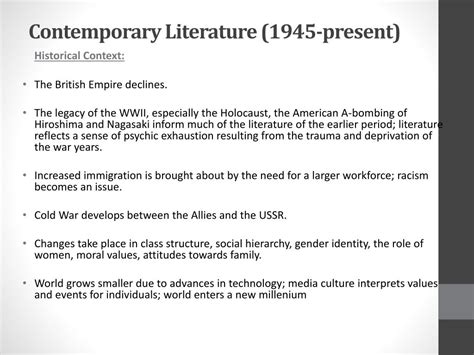 PPT - Contemporary Literature PowerPoint Presentation, free download - ID:2848686