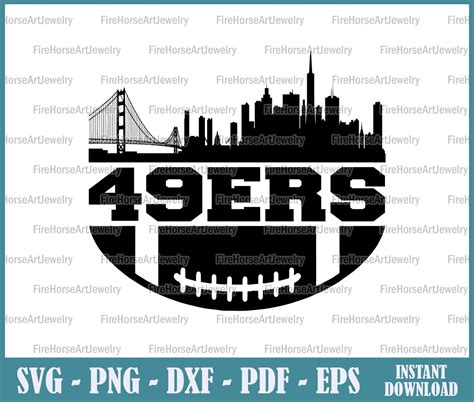 49ers Skyline San Francisco Football Svg Png Cricut Silhouette - Etsy