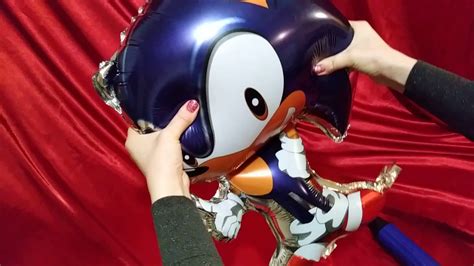 SUPER SONIC THE HEDGEHOG MYLAR FOIL BALLOON INFLATION AND POPPING - YouTube