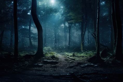 magical forest night landscape outdoors. | Premium Photo - rawpixel