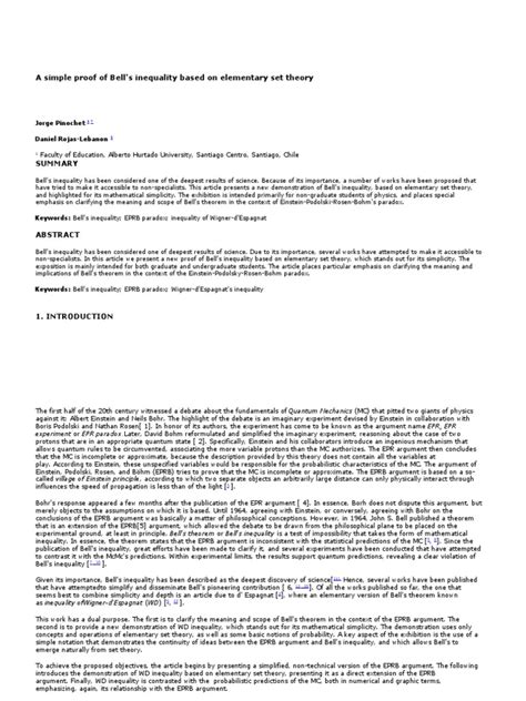 A Simple Proof of Bell | PDF | Spin (Physics) | Cartesian Coordinate System