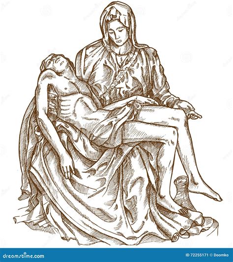 Pieta Statue Of Michelangelo Cartoon Vector | CartoonDealer.com #72255171